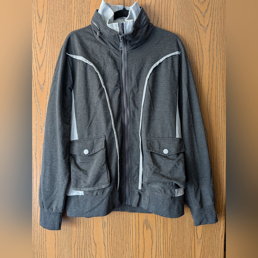 Reverent Grey Zip Up With Double Zippers